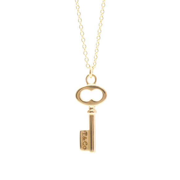 Tiffany Oval Key Necklace Pink Gold (18K) No Stone Women,Men Fashion Pendant ... - Picture 2 of 14